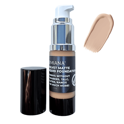 Omiana Natural Cosmetics Foundation Pure Porcelain Velvet Matte Liquid Foundation - Mica-Free & More!