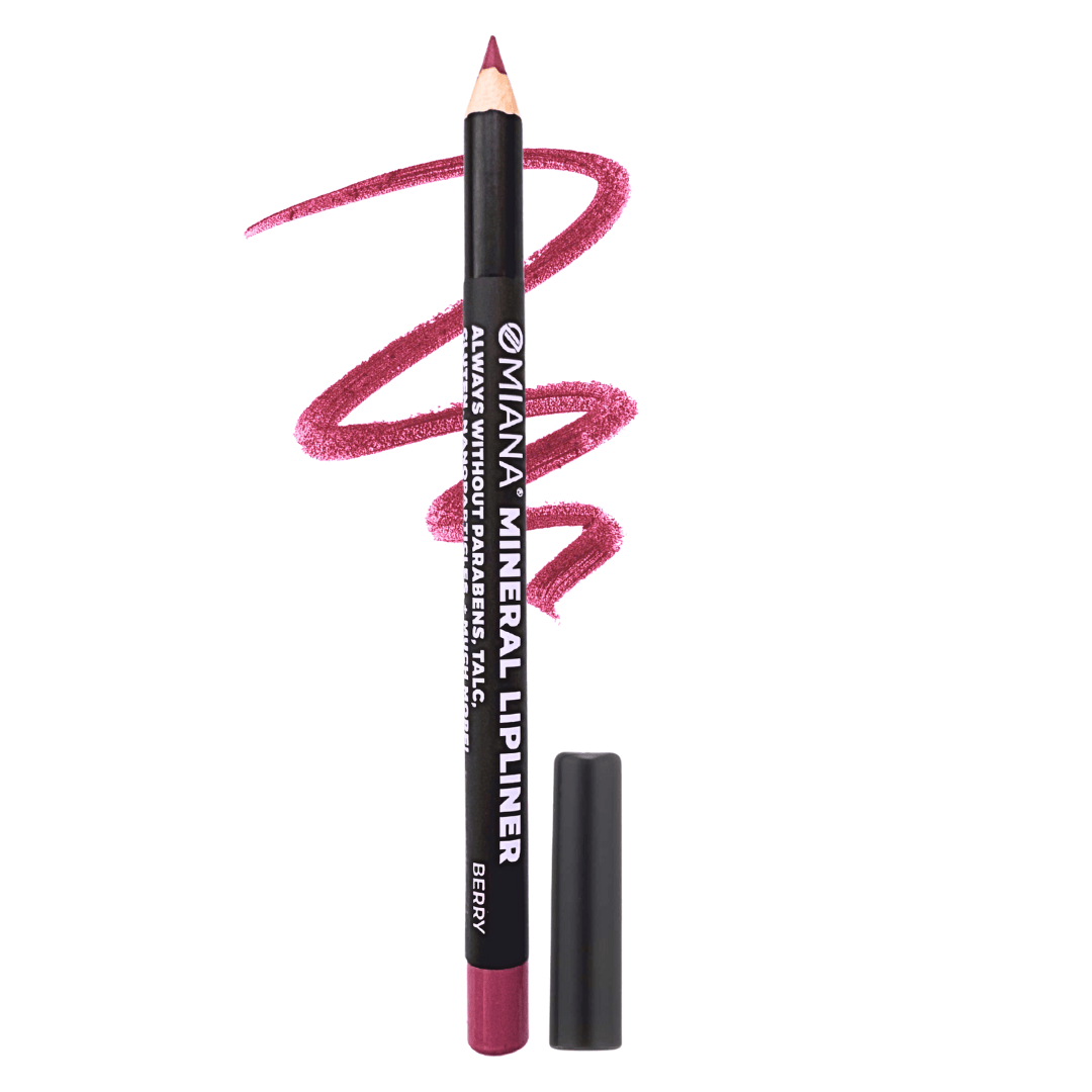 Omiana Natural Cosmetics Lipliner Berry Mineral Lipliner Pencils - No Titanium Dioxide, Mica, & More!